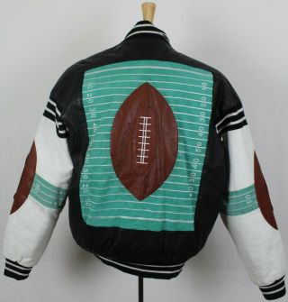 Michael Hoban Wheremi Vintage Football Leather Varsity Bomber Jacket Medium