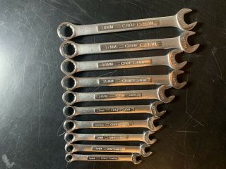 Craftsman (vtg " V " Series,  Usa) 10pc Metric Open Box - End Combination Wrench Set