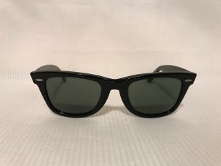 Vintage Ray - Ban Bausch & Lomb B&L 5022 Wayfarer Black Green G15 Lens Sunglasses 3