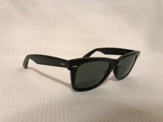 Vintage Ray - Ban Bausch & Lomb B&L 5022 Wayfarer Black Green G15 Lens Sunglasses 4