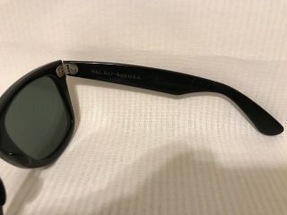 Vintage Ray - Ban Bausch & Lomb B&L 5022 Wayfarer Black Green G15 Lens Sunglasses 8