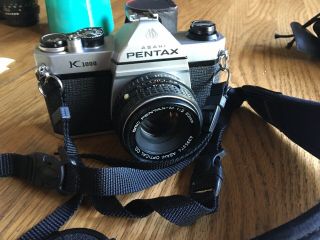 Pentax K1000 Vintage Film Camera With 50mm 1:2 Slr Lens K - 1000 Asahi