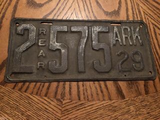 Rare Low Numbers 1929 Arkansas Vintage License Plate Tag Old Numbered 2 - 575