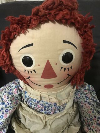 Vintage 31” Large Knickerbocker Raggedy Ann and Andy Dolls 3