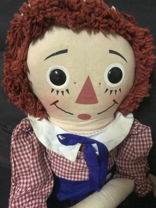 Vintage 31” Large Knickerbocker Raggedy Ann and Andy Dolls 4