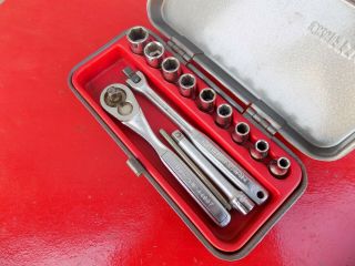 Vintage Craftsman 1/4  Dr.  Socket Wrench Set,  12pc,  With Metal Case,  Made In Usa