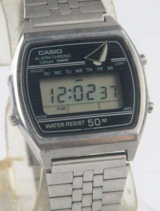 Vintage Rare Casio W - 61 Boat Alarm Chrono Digital Watch/free Ship Without Batt