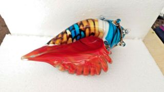 Vintage Hand Blown Solid Glass Conch Shell