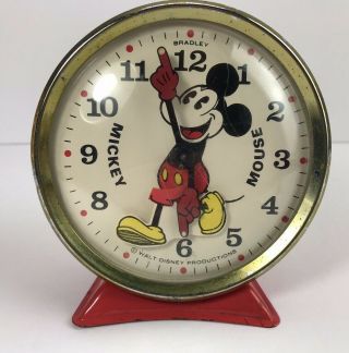 Vintage Bradley Mickey Mouse Wind Up Alarm Clock