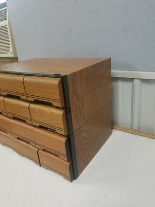 Vintage Wooden 3 Drawer 168 CassetteTapes Holder Storage Cabinet Case (4 units) 2