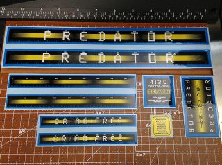 1983 - 1984 Schwinn Bmx 20 " Predator Vintage Restoration Decal Set Blue & Yellow