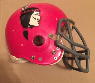 Vintage Riddell Football Youth Helmet Red/pink Ths Decals