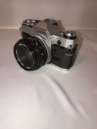 Vintage Canon AE - 1 SLR 35mm Camera with 50mm FD Lens In 2