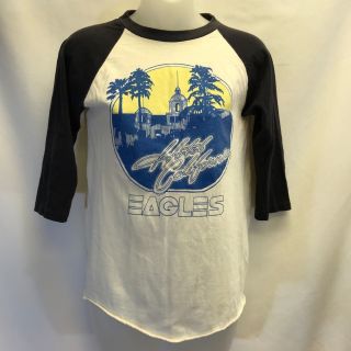Vintage Eagles Hotel California Baseball Shirt X - Small Small T - Shirt Rare 70s?