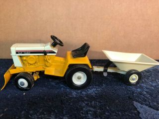 Vintage Ertl Ih Cub Cadet 129 1/16 Lawn Garden Tractor W/plow & Dump Cart