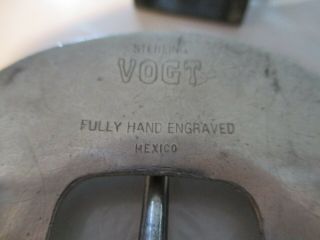 VINTAGE STERLING SILVER BELT BUCKLE VOGT HAND MADE IN MEXICO - 3/4 