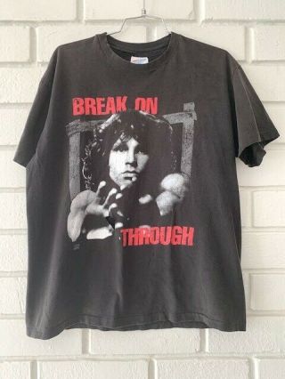 Vintage 1993 Jim Morrison The Doors Break On Through Black Shirt Double Sided,  L