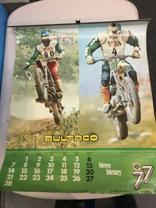 Vintage 1977 Bultaco Factory Dist Calendar