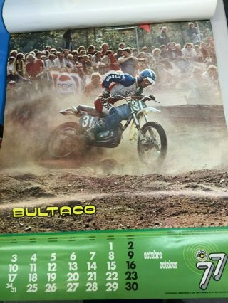 VINTAGE 1977 BULTACO FACTORY DIST CALENDAR 6