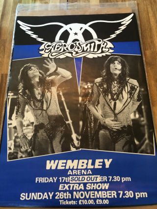 Vintage Aerosmith Steven Tyler Wembley Arena Poster 1989