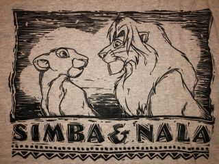 Rare Vintage 1994 Disney Lion King Movie Shirt Simba Nala Promo Anime Rap
