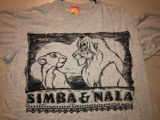 Rare Vintage 1994 DISNEY LION KING movie Shirt SIMBA NALA Promo Anime Rap 2