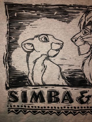 Rare Vintage 1994 DISNEY LION KING movie Shirt SIMBA NALA Promo Anime Rap 4