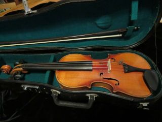 Vintage Antique (rare) 1/2 Size Conservatory Violin German W/bow And Case