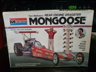 Monogram Mongoose Tom Mcewen Dragster Complete Kit 1/24 Scale 1973 Mattel (rare)