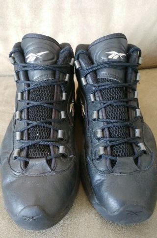 Men ' s 11 Vintage All Black Allen Iverson Question Reebok Basketball Shoes 3