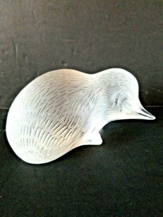 Lalique France Clear And Frosted Crystal Hedgehog Figurine Paperweight Euc Vtg