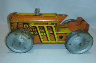 ☆ Vintage Antique Tin Litho Wind Up Toy Climbing Tractor Marx 1940s F/s
