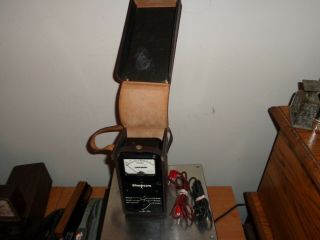 Vintage Simpson Model 372 Ohm Meter In Leather Case