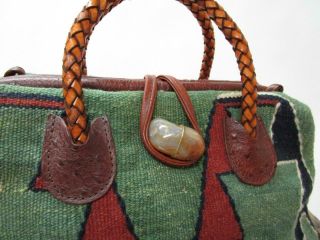 MARCO AVANE Vintage Woven Kilim Rug Carpet Bag Stone Tapestry Doctor Frame Purse 2