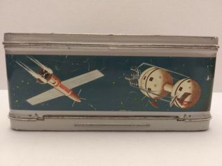 A 1958 vintage Satellite,  space travel themed metal lunch box from the Thermos c 3