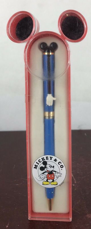 Vintage Disney Mickey & Co Mickey Mouse Blue Speckled Ball Pen Colibri