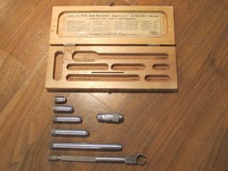 Old/Vtg “STARRETT” 823A Tubular Micrometer Antique/Rare Machinist Tool,  Wood box 2