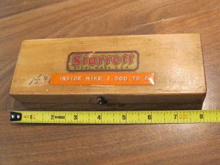 Old/Vtg “STARRETT” 823A Tubular Micrometer Antique/Rare Machinist Tool,  Wood box 5