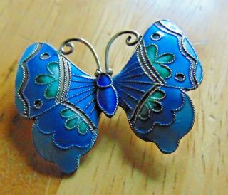 Vintage/antique Sterling Silver & Enamel Butterfly Brooch