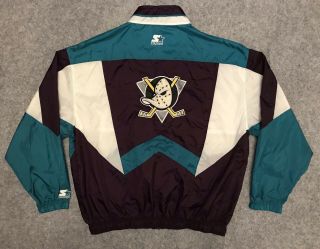 Vintage Nhl Anaheim Mighty Ducks 90s Men’s Starter Windbreaker Zip Jacket Xl