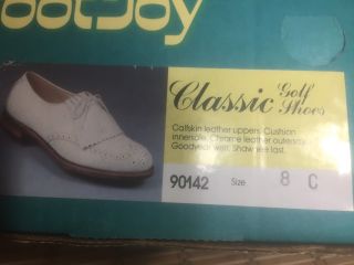Women ' s CLASSICS by FOOTJOY Vintage Leather Golf Shoes 90142 Sz 8 White 3