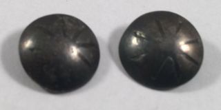Small Vintage Indian Sterling Silver Concho Buttons Set Of 2