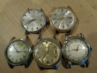 5 Vintage Wrist Watches Men 