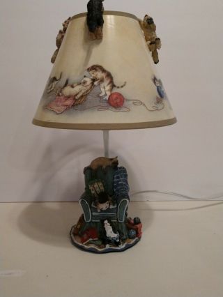 Vintage Cats On Chair Lamp And Shade Table Desk Lamp/shade/hanging Cats.