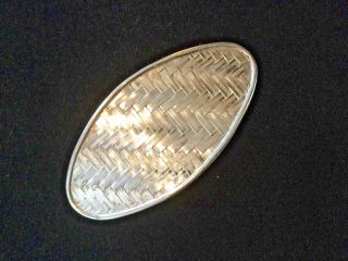 Vintage Silver Hair Clip From Taxco,  Mexico In Basket Weave Design Nava 925