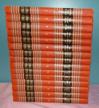 Vintage Childcraft Books 1 - 15 1954 Orange Edition Complete 15 Volume Set Hc