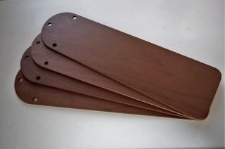 Hunter Vintage Ceiling Fan Parts - Good Set Of 4 Walnut/oak Blades 52 "
