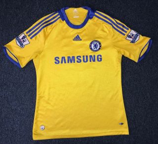 Rare Vintage Men’s Adidas Chelsea Football Club Didier Drogba Yellow Jersey Sz M