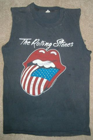 1981 Rolling Stones North American Tour Concert T - Shirt Tank Top Vtg