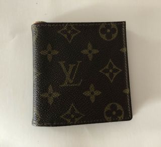 Authentic Vintage Louis Vuitton Brown Monogram Card Case Wallet Bifold 30